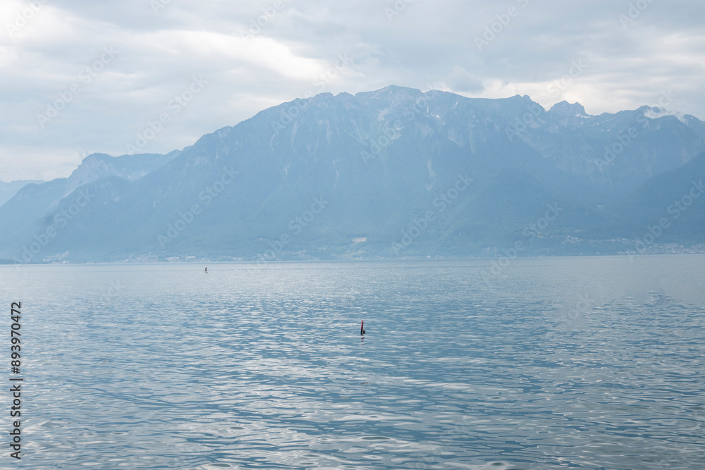 Panorama of town of Vevey and Lake Geneva, Switzerland Panorama of town of Vevey and Lake Geneva, Switzerland