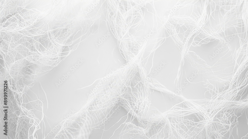 Fototapeta premium White mesh on a blank white surface with room for text