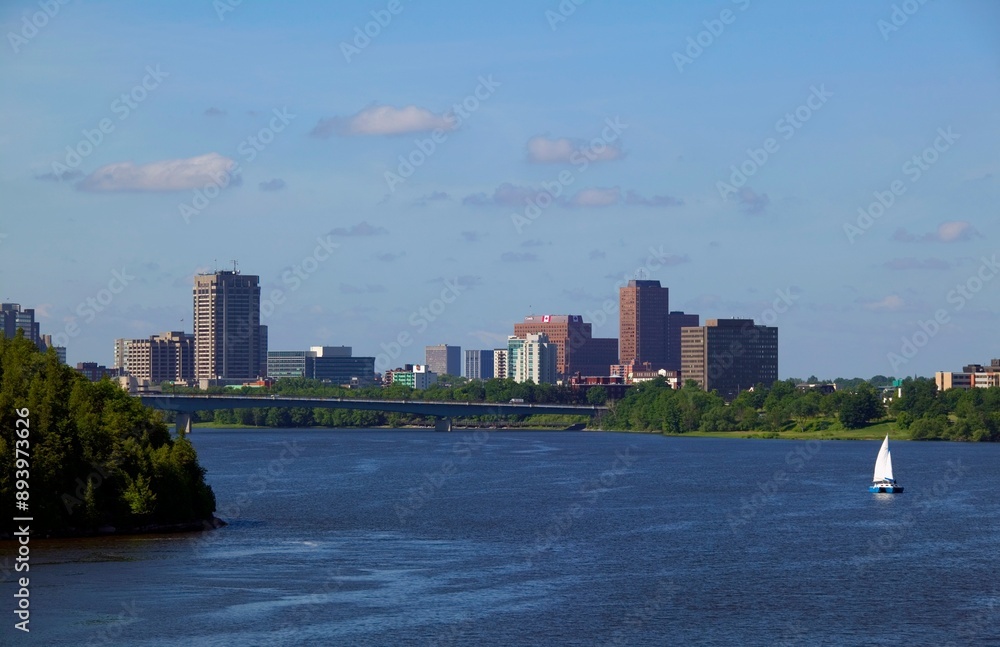 Obraz premium View Of City Across The River