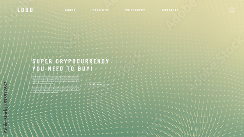 Landing page abstract design with vector field forces matris. Colorful template for website or app. Magnetic flow chart