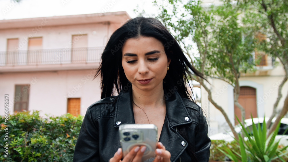 Woman Watching And Scrolling On The Smartphone Woman Watching And Scrolling On The Smartphone