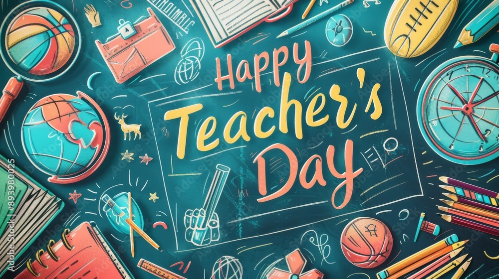 Obraz premium Happy teachers' day illustration