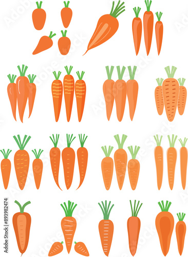 Abstract variants of carrot icons