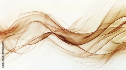 Abstract Brown Waves on White Background © ali
