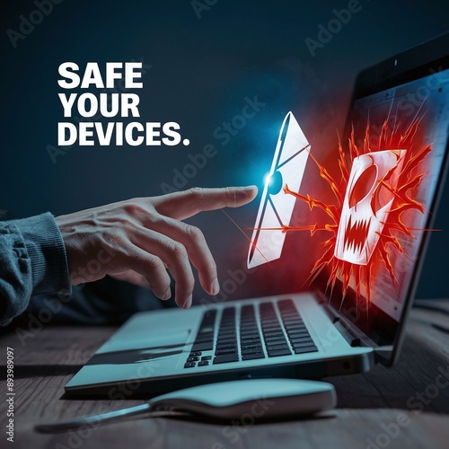 Safe Your Device Cyber Crime Secure Technology Protect Digital Internet Business Data Network Privacy