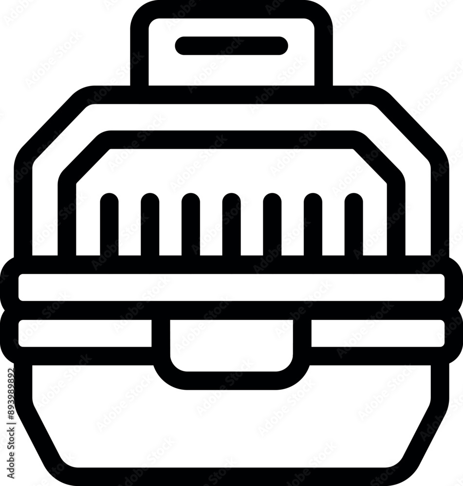 Obraz premium Cat carrier box icon outline, pet shop or transportation concept
