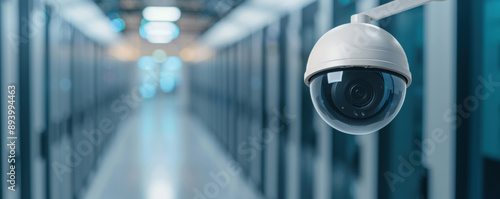 Surveillance cameras monitoring data center, physical security, cyber safety