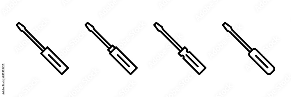 Screwdriver icon vector isolated on white background. Screwdriver vector icon Screwdriver icon vector isolated on white background. Screwdriver vector icon