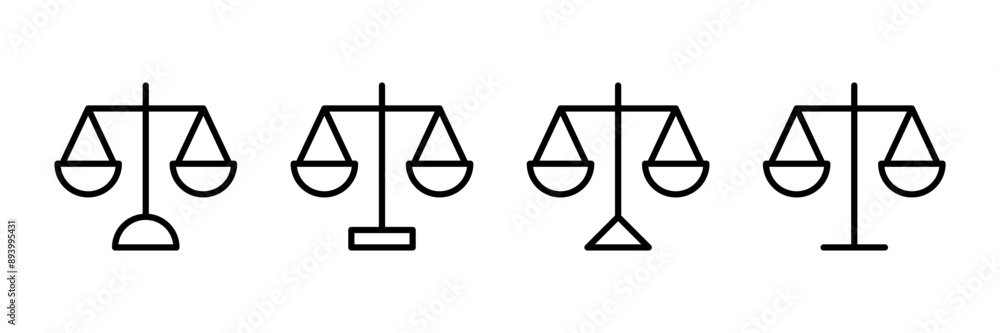 Scales icon vector isolated on white background . Law scale icon. Justice sign Scales icon vector isolated on white background . Law scale icon. Justice sign