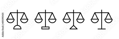 Scales icon vector isolated on white background . Law scale icon. Justice sign