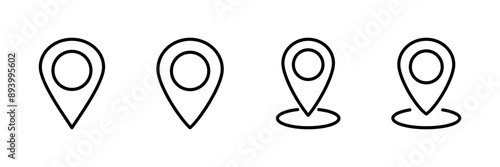 Pin icon vector isolated on white background. Location icon. Map pointer icon. Point. Locator. Address