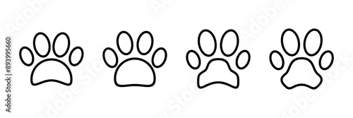 Paw icon vector isolated on white background. Paw Print icon