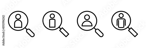 Hiring icon vector isolated on white background. Human resources concept. Recruitment. Search job vacancy icon. Hire. Find people icon