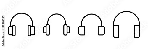 Headphone icon vector isolated on white background. Headphone vector icon. Call us