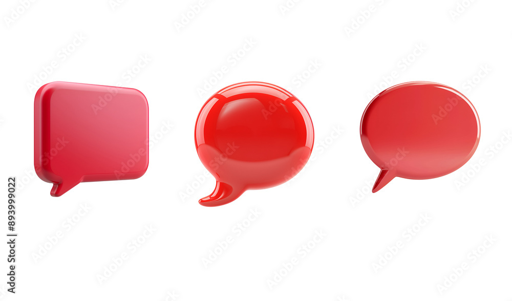 Iconic Red Chat Dialogues, Isolated on Transparent Background, PNG Iconic Red Chat Dialogues, Isolated on Transparent Background, PNG