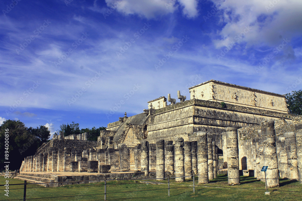 City in ruins, continuous with the pyramid of Chichen Itza. Mexico City in ruins, continuous with the pyramid of Chichen Itza. Mexico