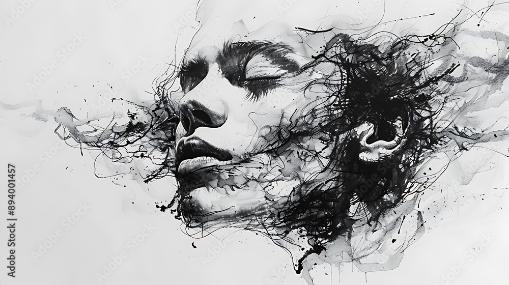 minimalist scribble potrait art for background minimalist scribble potrait art for background