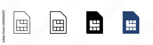Sim card icon set. dual sim card icon vector