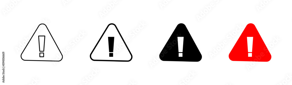 Exclamation danger sign. attention sign icon set. Hazard warning attention sign Exclamation danger sign. attention sign icon set. Hazard warning attention sign