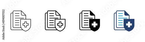 Medical insurance icon set. health insurance icon