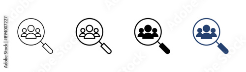 Hiring icon set. Search job vacancy icon. Human resources concept. Recruitment