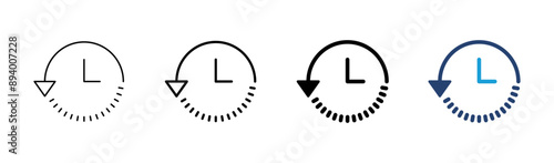 History icon set. recent event history