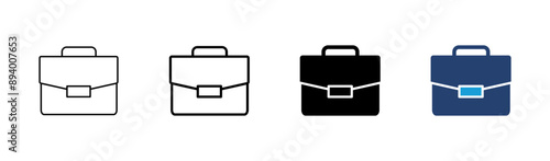 Briefcase icon set. suitcase icon. luggage symbol.