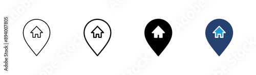 Address icon set. home location icon vector