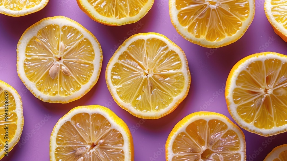 Close-up of lemons on purple background. Perfect for food, drink, and health related projects. Close-up of lemons on purple background. Perfect for food, drink, and health related projects.