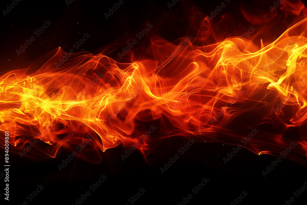 Dynamic abstract image of glowing fire against a dark background, visualizing warmth, energy, and power. Dynamic abstract image of glowing fire against a dark background, visualizing warmth, energy, and power.