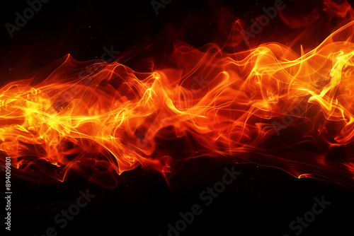 Dynamic abstract image of glowing fire against a dark background, visualizing warmth, energy, and power.