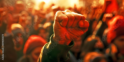 clenched  raised fist, ai generated,