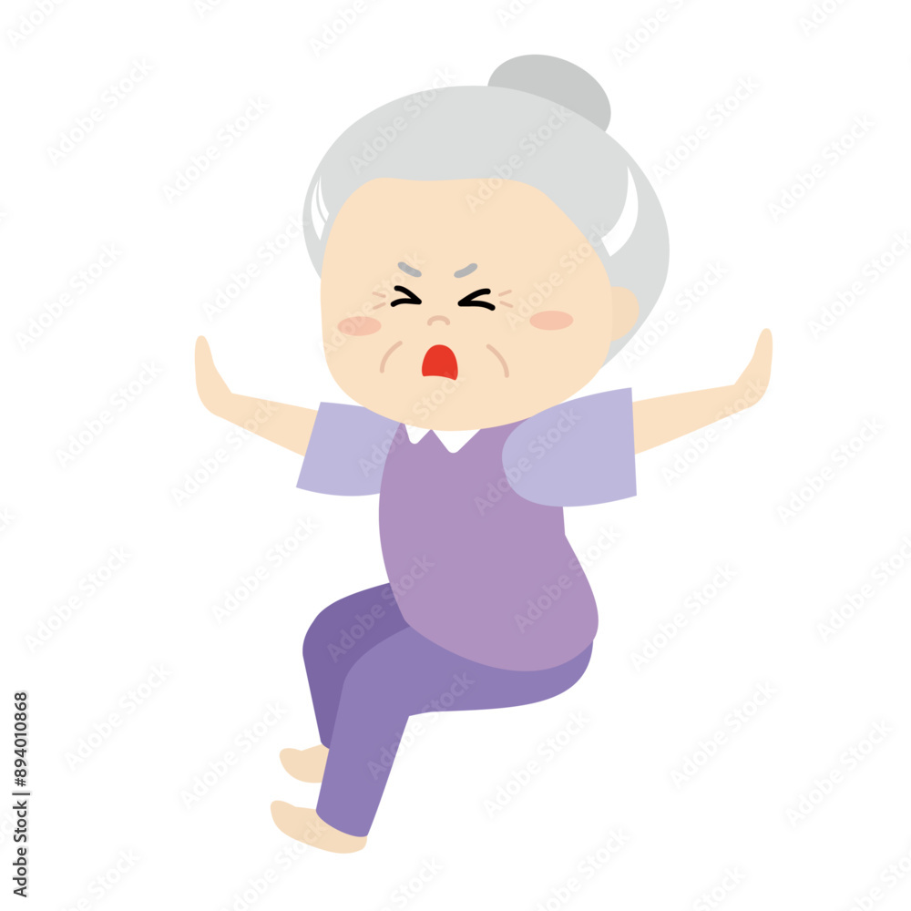 着地する元気なおばあちゃん 着地する元気なおばあちゃん