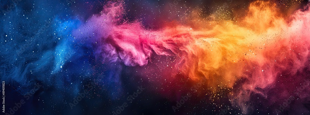 Dynamic Colorful Dust Explosion with Vibrant Hues Dynamic Colorful Dust Explosion with Vibrant Hues