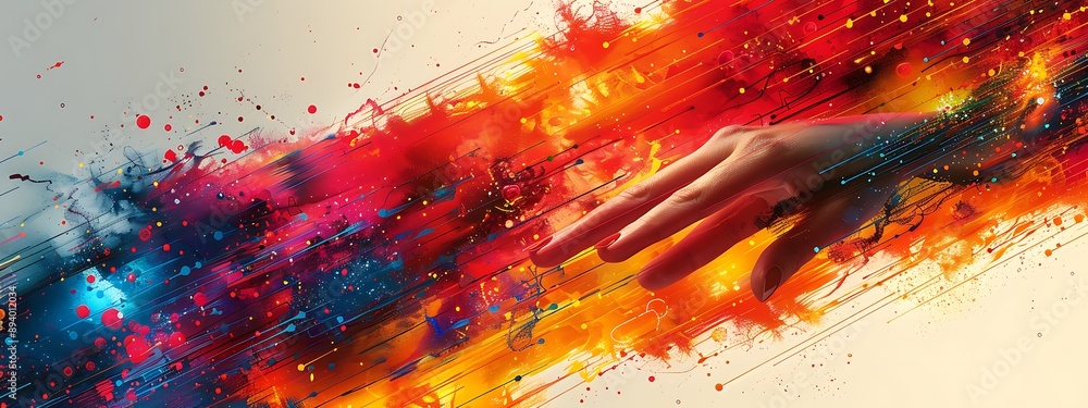 Design art concept abstract contemporary modern background business graphic idea. Work concept art design retro office poster icon hand team success digital ad artwork visual technology research job.	