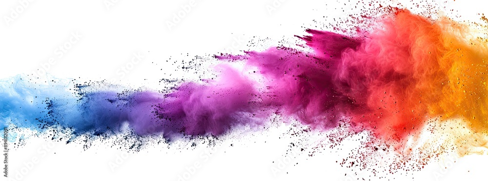 Abstract Colorful Cloud of Paint on White Background Abstract Colorful Cloud of Paint on White Background