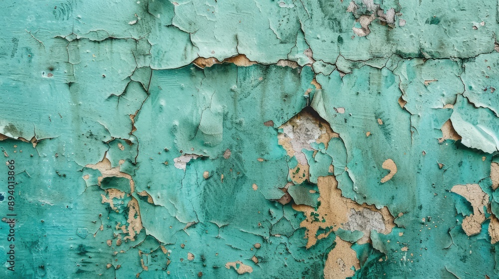 A peeling turquoise wall. This photo is perfect for creating a vintage or grunge aesthetic. A peeling turquoise wall. This photo is perfect for creating a vintage or grunge aesthetic.