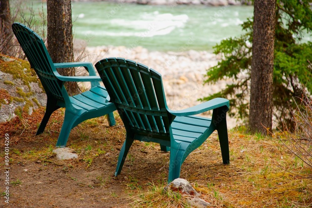 Lawn Chairs Situated By The Water Lawn Chairs Situated By The Water