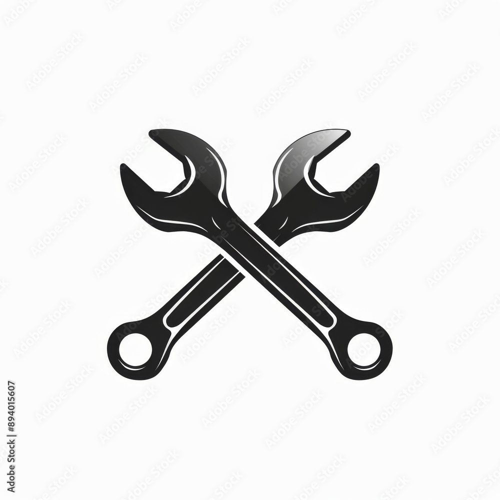 Crossed Wrenches Icon Symbolizing Tools, Maintenance, Repair, and Hardware. Crossed Wrenches Icon Symbolizing Tools, Maintenance, Repair, and Hardware.