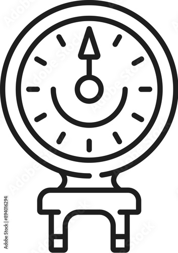 Inclinometer chiropractic medicine line icon. Isolated vector sign of tool for assessing spinal and joint angle, crucial for diagnosing and monitoring treatment progress with precision and reliability