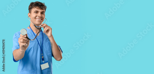 Male medical student with s...