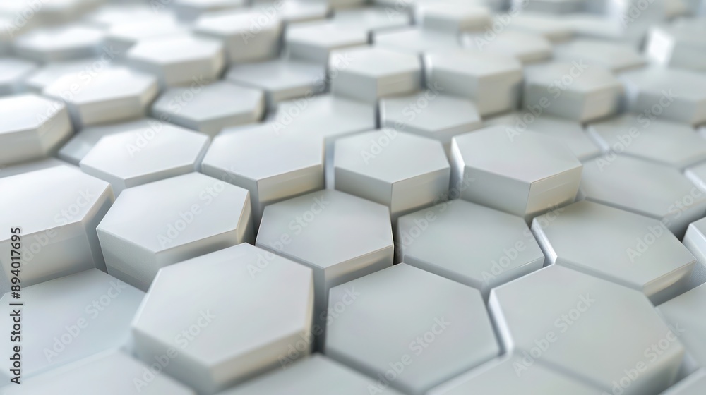 An array of white hexagon honeycombs gradually turning gray towards the edges, suggesting depth and dimension An array of white hexagon honeycombs gradually turning gray towards the edges, suggesting depth and dimension