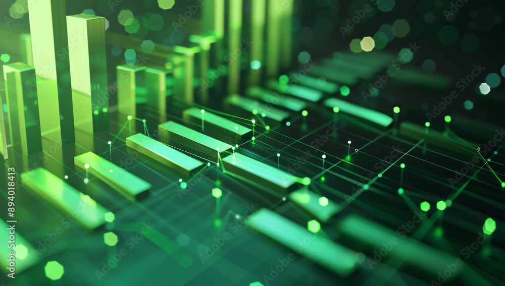 Obraz premium green binary code