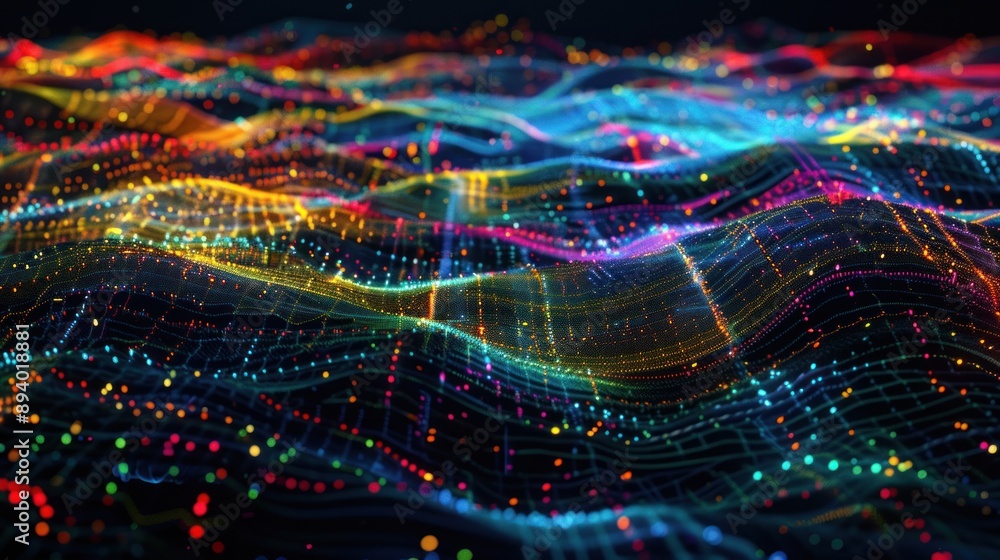 Obraz premium Abstract Colorful Digital Landscape