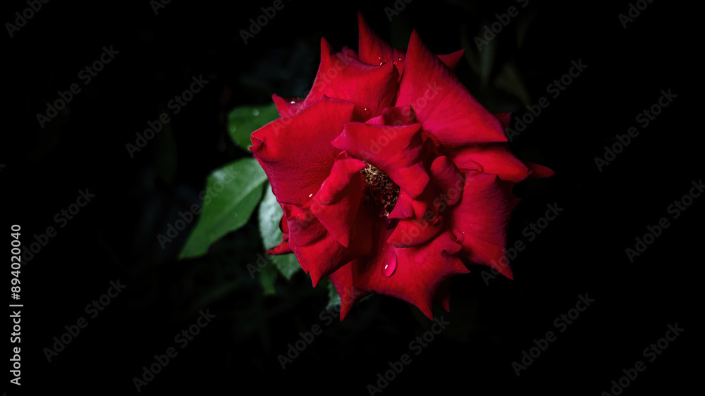 Red rose on a black background Red rose on a black background