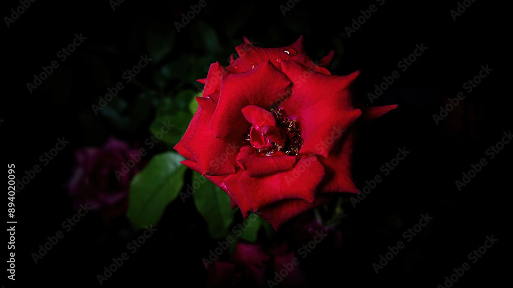 Red rose on a black background Red rose on a black background