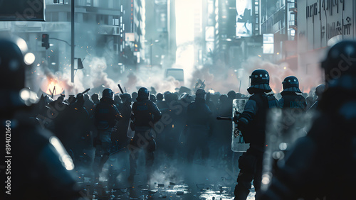  realistic high-resolution photo of protest, with detailed background photo