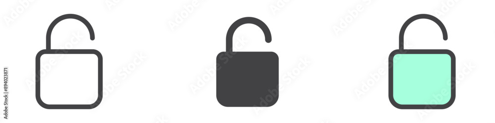Unlock icon vector icon mark set symbol for web application Unlock icon vector icon mark set symbol for web application