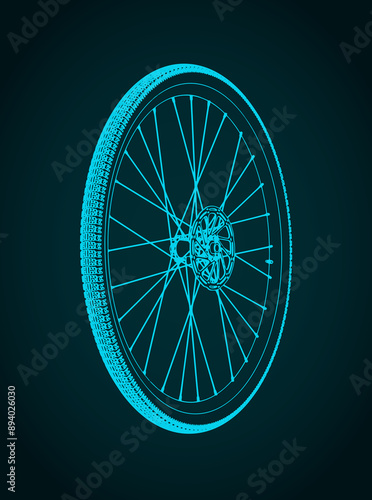Road bike wheel illustration