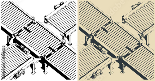 Turntable conveyor illustrations